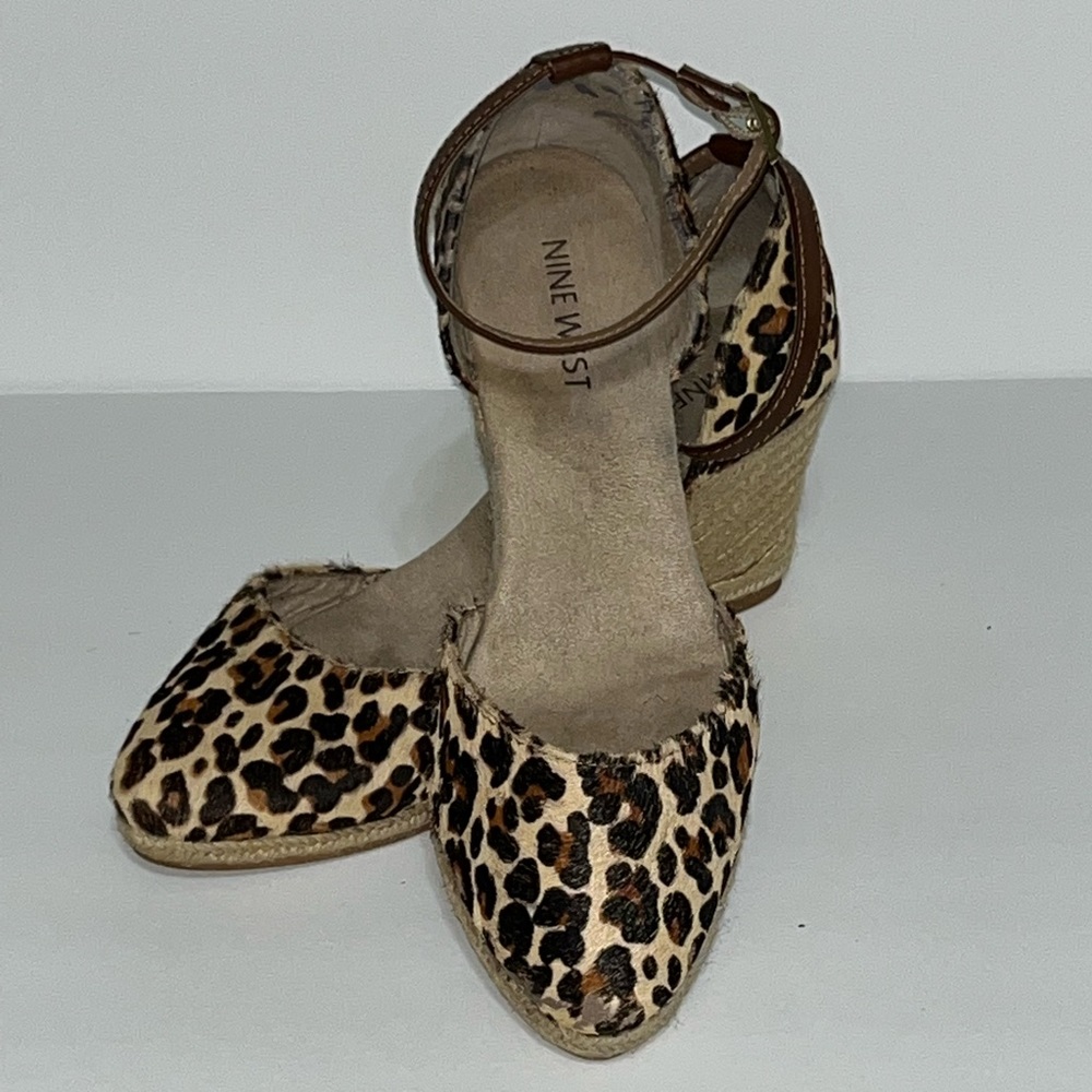 Nine West Leopard Fur Print Wedge Heel